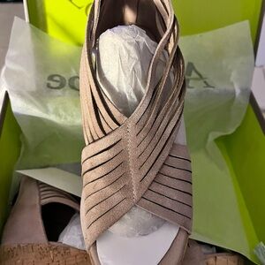 Antelope Taupe Strappy Wedge Sandals - elevate your style!